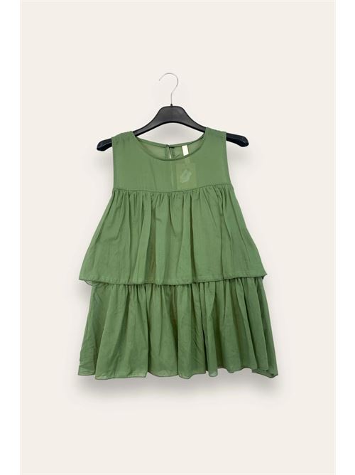 Canotta a balze con bottone dietro LOVEme | IS-12876/Verde Militare